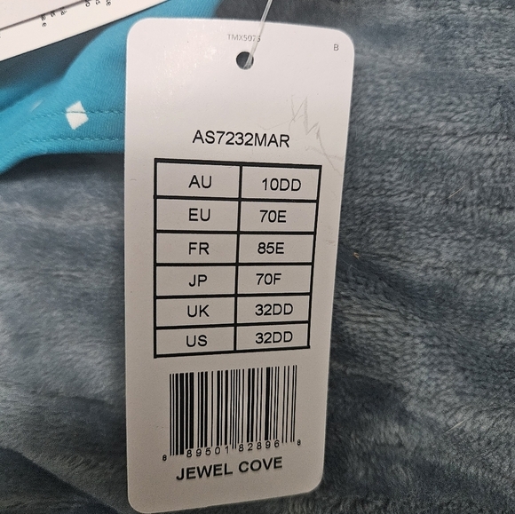 NWT! Freya Tie Neck Blue With White Dots Bikini Top! - Picture 2 of 5